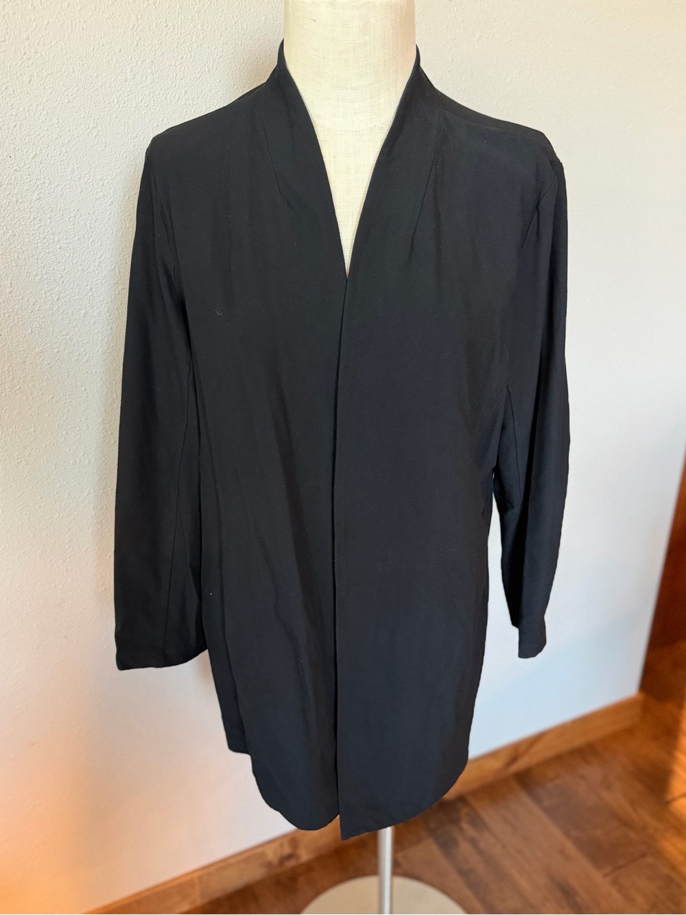 Eileen Fisher Black Open-Front Women's Jacket XL